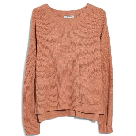 Madewell tan crewneck patch pocket sweater large - Picture 12 of 12